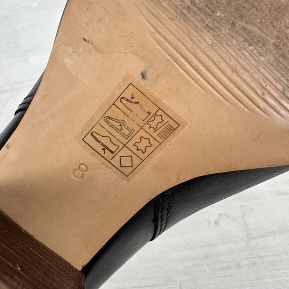 Madewell The Regan Ankle Boots Women 8 Black Leather Block Heel Chelsea‎ Bootie - Picture 10 of 14